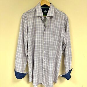 Tom Blaine purple/orange performance button down L